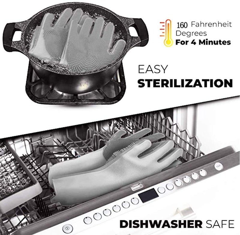 Sene Pet Grooming Gloves, Silicone Gloves Dog bathing supplies Hair Removal Gloves, High Density Teeth Bathing Shampoo Shedding Bath Brush Scrubber Washing for Dod and Cat - Image 4